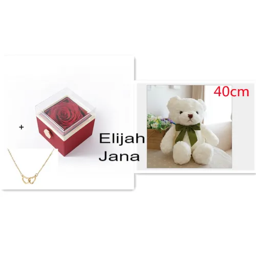 Elijah and Jana engraved on necklace