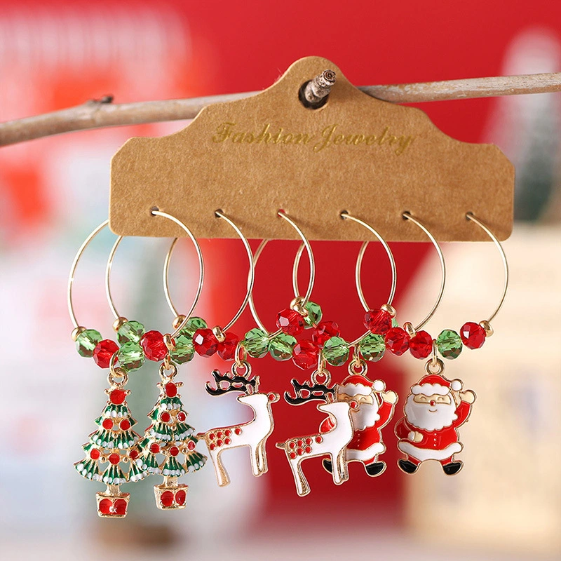 New Versatile Christmas Earrings Fashion Creative Festival Holiday Beads Pendant