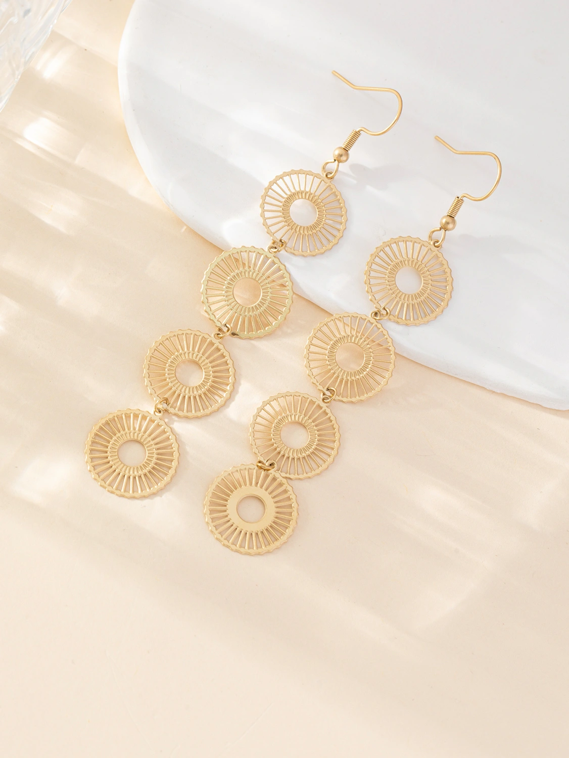 18K Genuine Gold Titanium Steel Earrings Are Minimalist