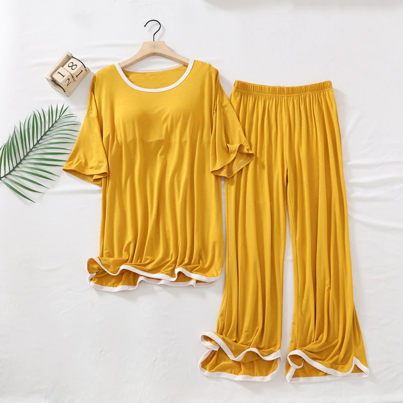 Modal Women's Summer Pajamas Short-sleeved Trousers
