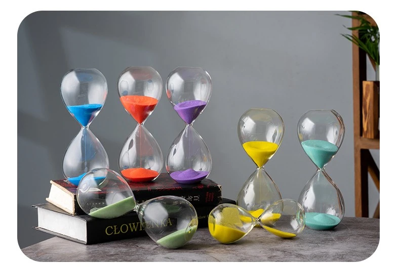 Glass Transparent Drop Shape Hourglass Timing