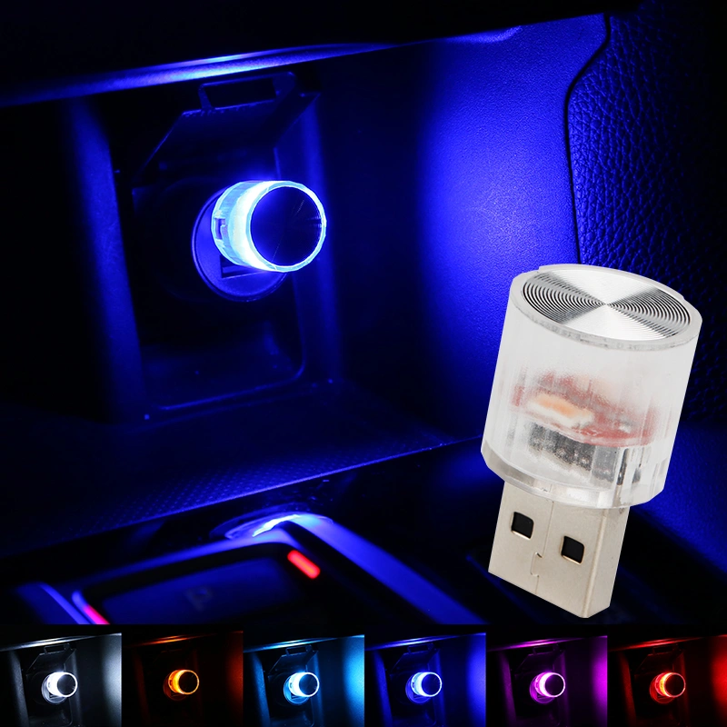 In-car USB Round Atmosphere Decorative Lights