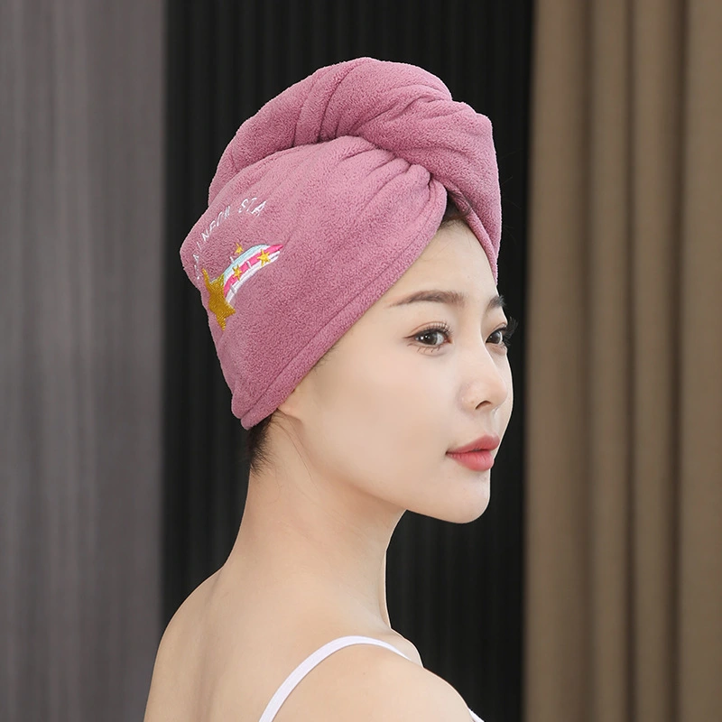 Female Strong Absorbent Quick-drying Towel Thick Coral Fleece Shower Cap