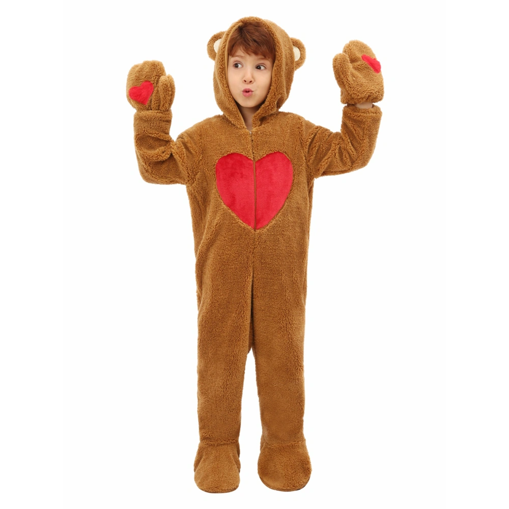 Valentine Bear Costume for Kids Long Sleeve Jumpsuit with Gloves 