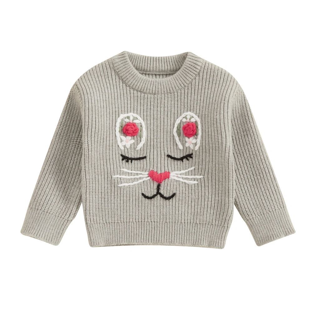 Baby Girl Sweater, Long Sleeve Rabbit Winter Warm Knit Pullover