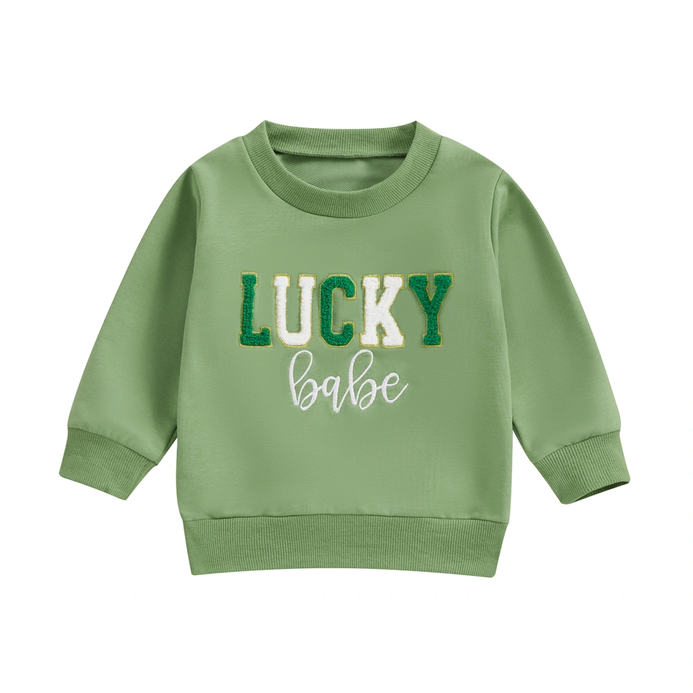 Toddler Irish Sweatshirt Letter Embroidery Long Sleeve Pullover