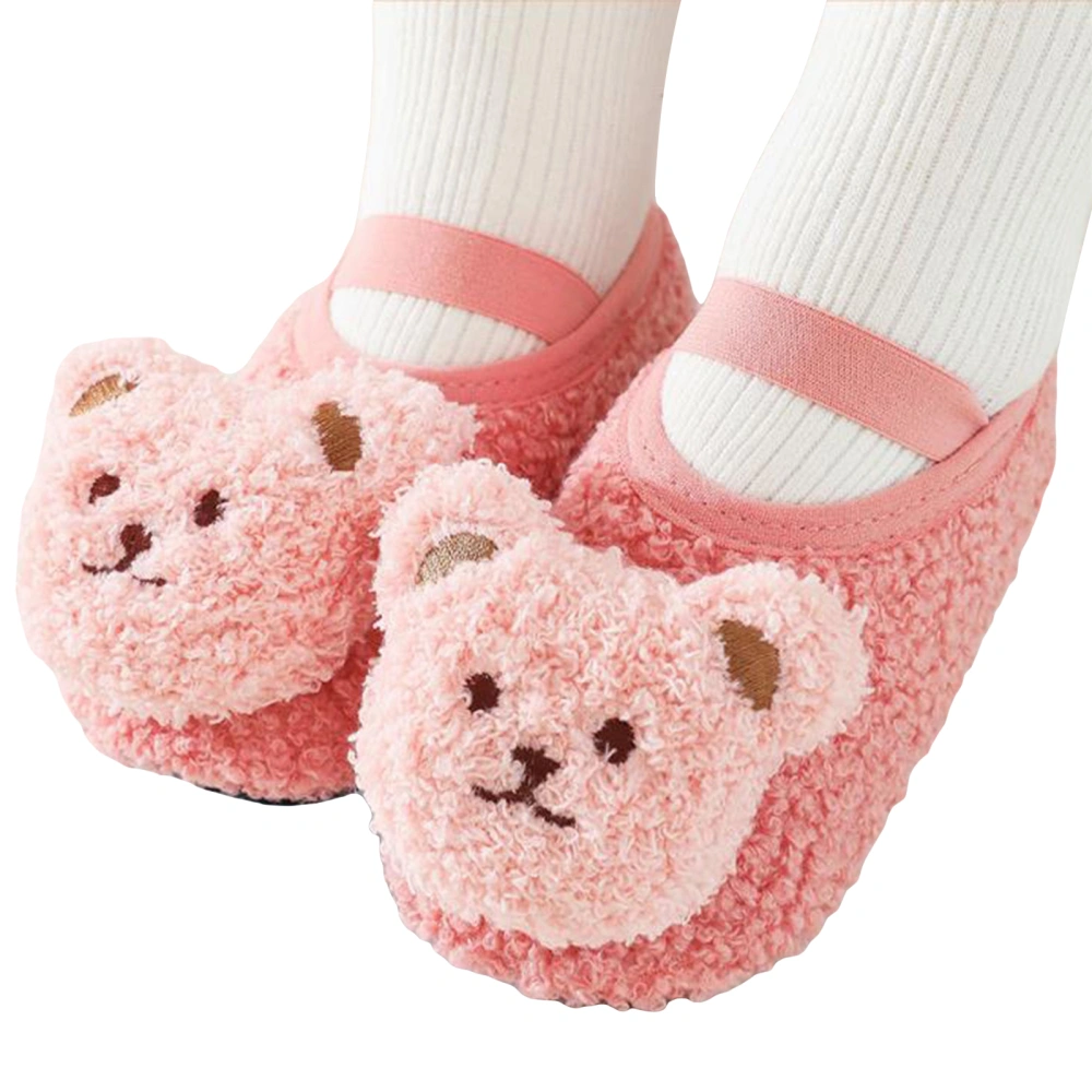 Baby Boys Girls Fuzzy Slippers Bear Crib Shoes Infant Winter Shoes