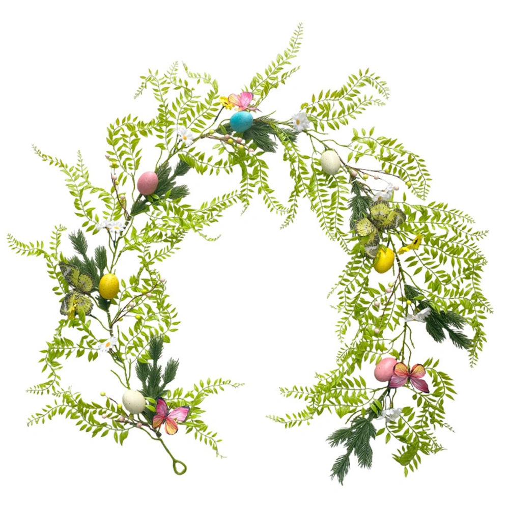 Easter Egg Garland Spring Artificial Easter Colored Egg with Flowers