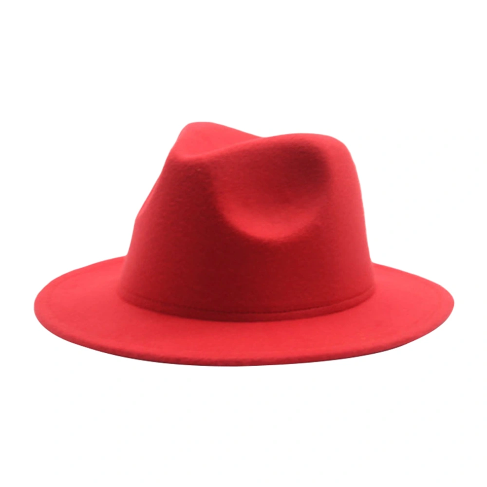 Kid Fedora Hat Solid Color Jazz Hats Classic Wide Brim Panama Hat