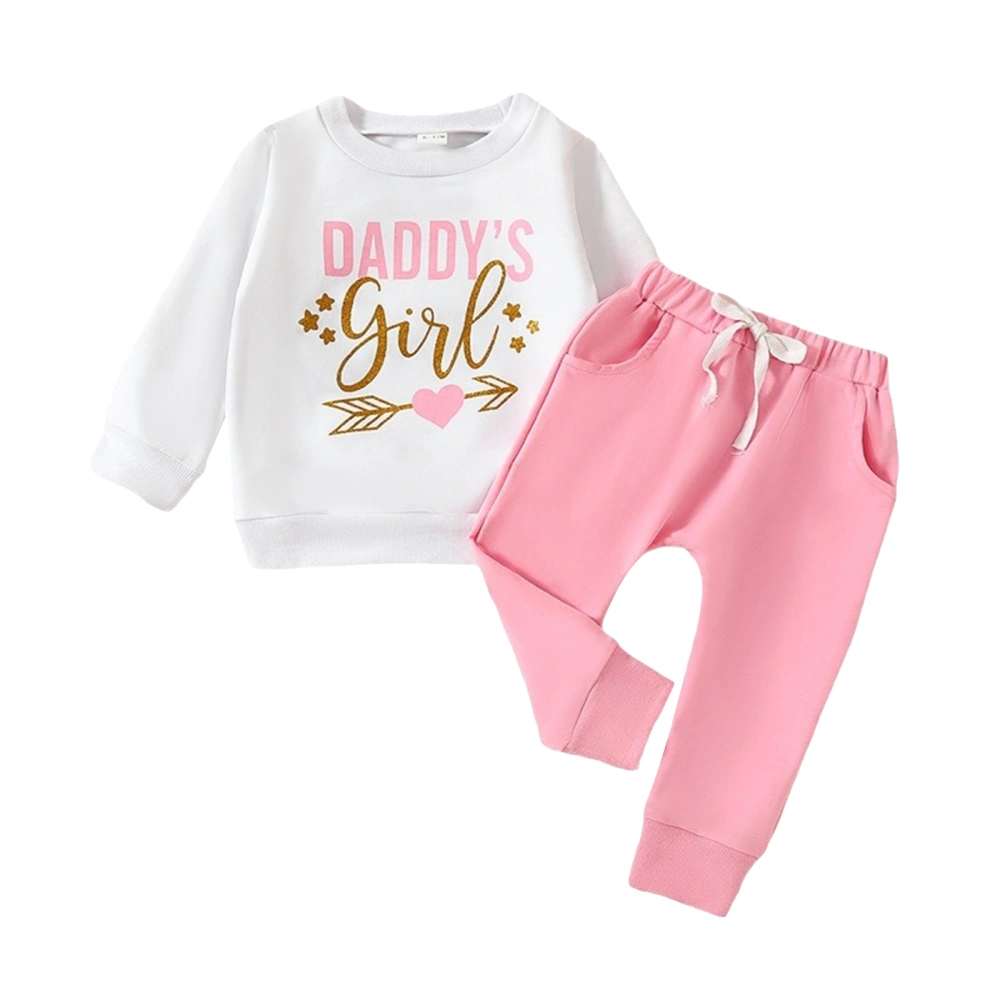 Baby Girl 2Pcs Spring Outfits Arrow Letter Print Sweatshirt + Pants