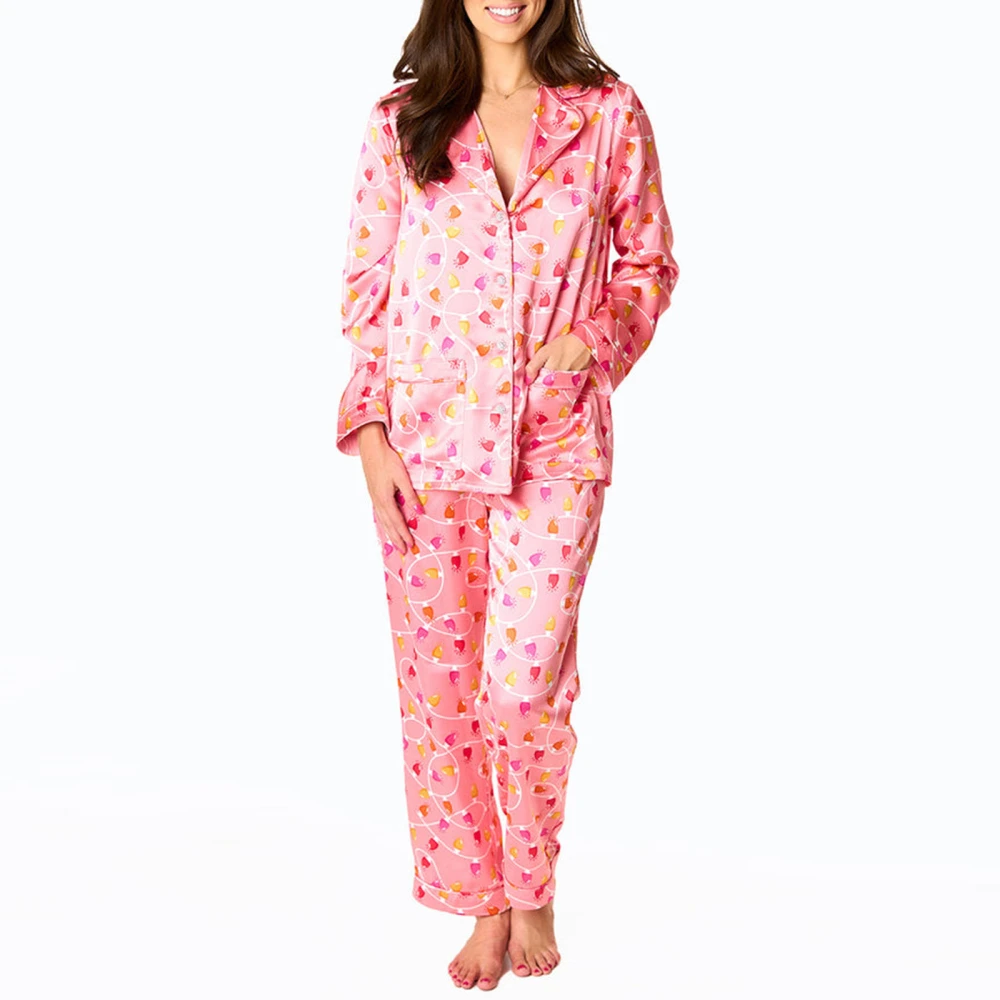 Long Sleeve Tops + Elastic Pants Mother Daughter Pajamas Matching Sets