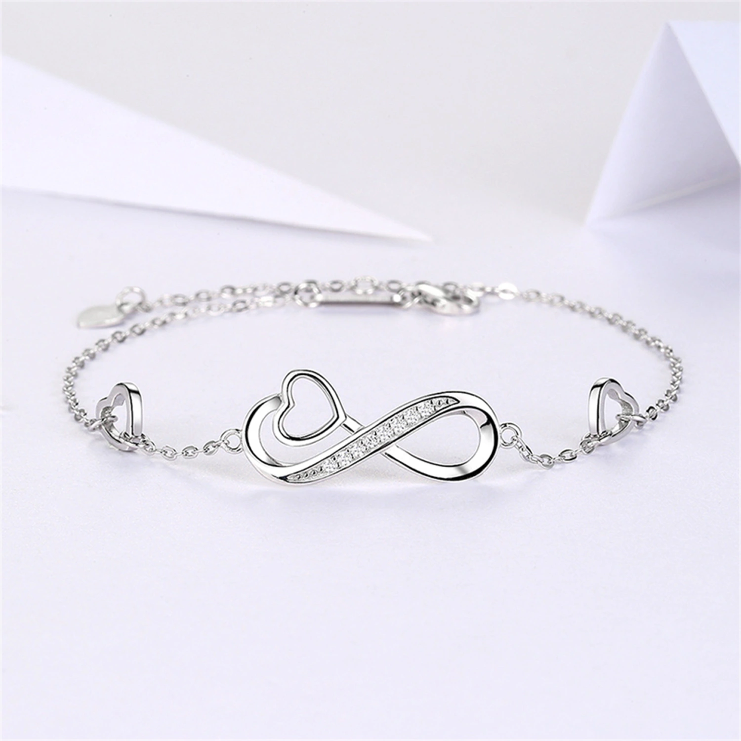 Women 925 Sterling Silver Bracelet Heart Bracelet Valentine Day Gifts
