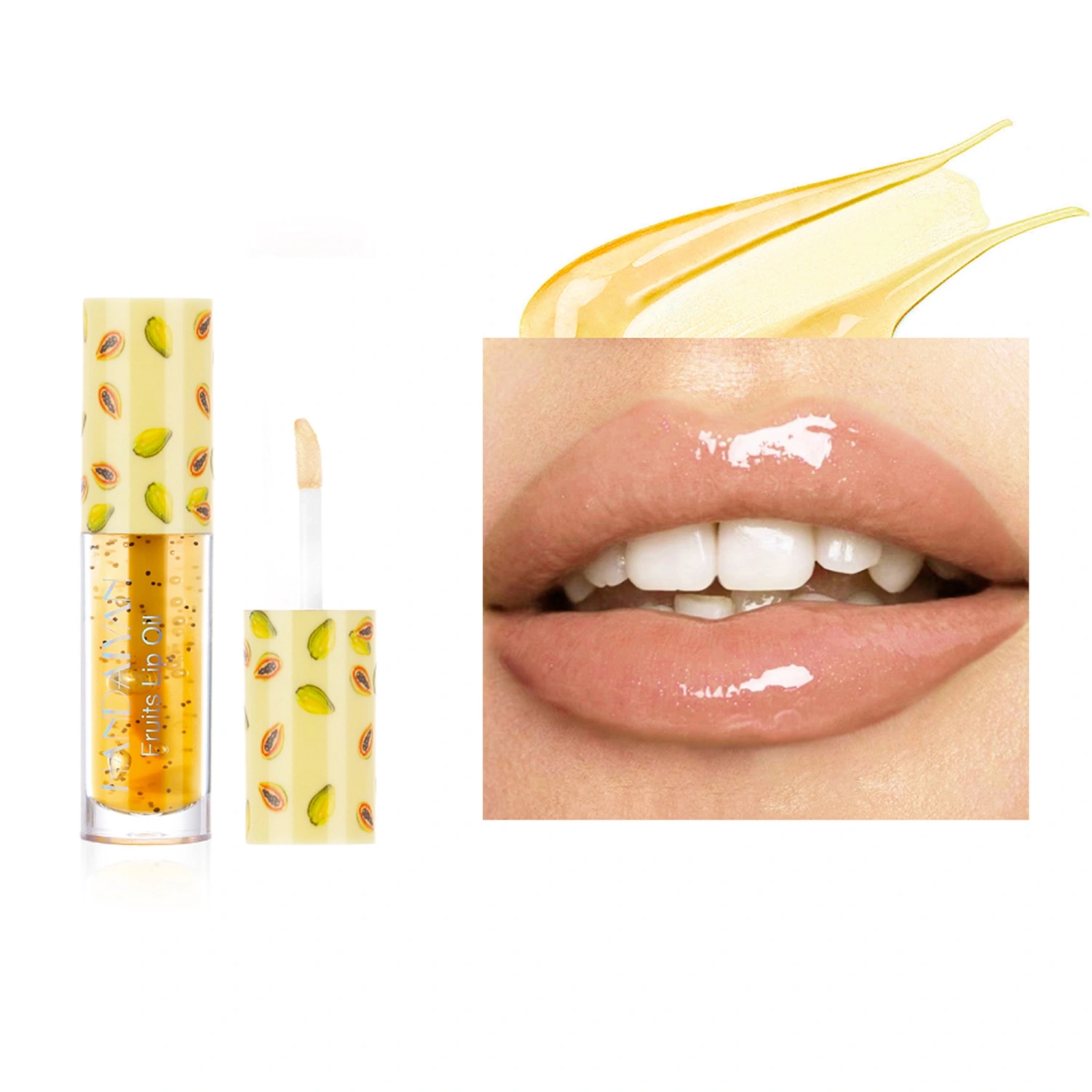 Fruit Lip Oil, Long-lasting Moisturizing Lip Gloss Lip Glow Oil