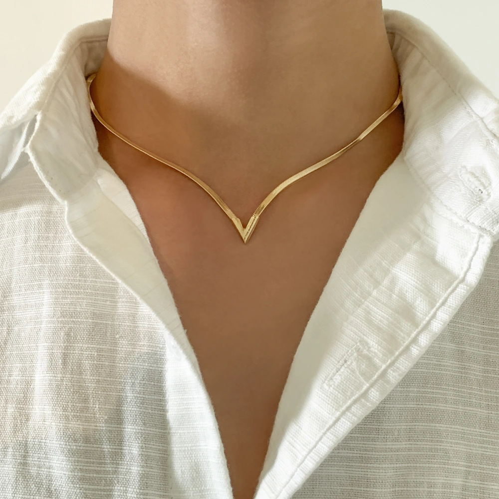 All Match Fashion V Shaped Chain Clavicle