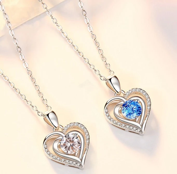 Ocean Heart Necklace Women's Korean Simple Temperamental Heart-shaped Pendant