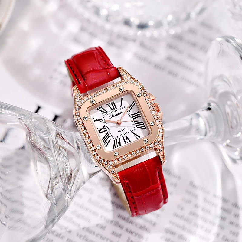 Square Diamond Belt Women's Watch Simple Roman Numerals