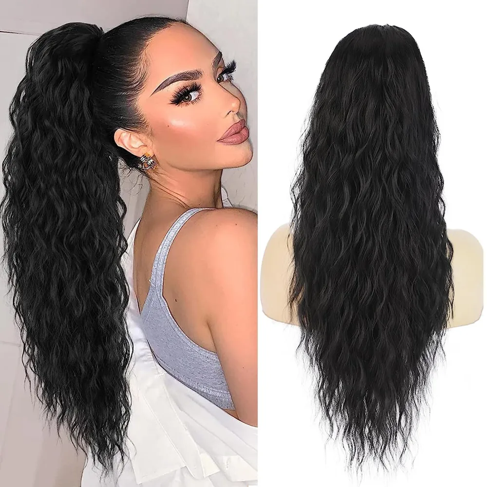 Ponytail Wig Small Curls Long Curly Hair Curl Ponytail Wig For Women