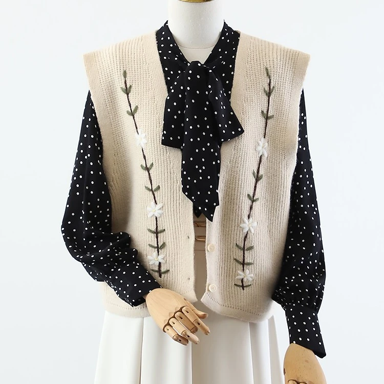 College Style Knit Sweater Layered On Top