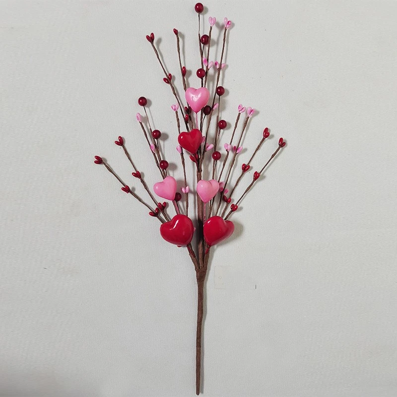 Valentine's Day Small Twig Cutting Beads Red Heart Furnishings