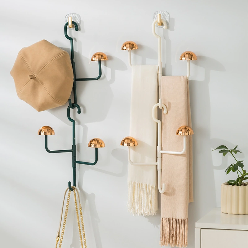 Mushroom Rotating Coat Rack Scarf Bag Storage Seamless Hook