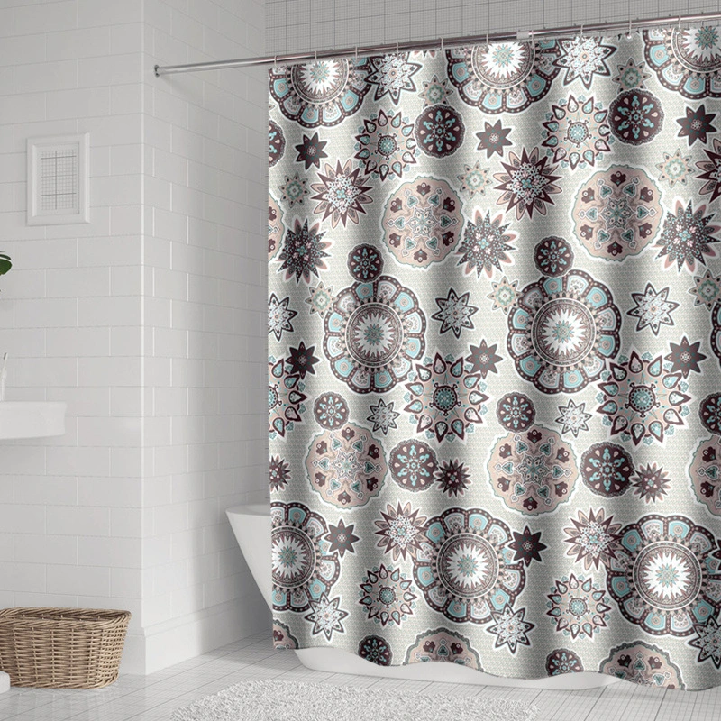 Simple Home Printed Thickening Waterproof Shower Curtain