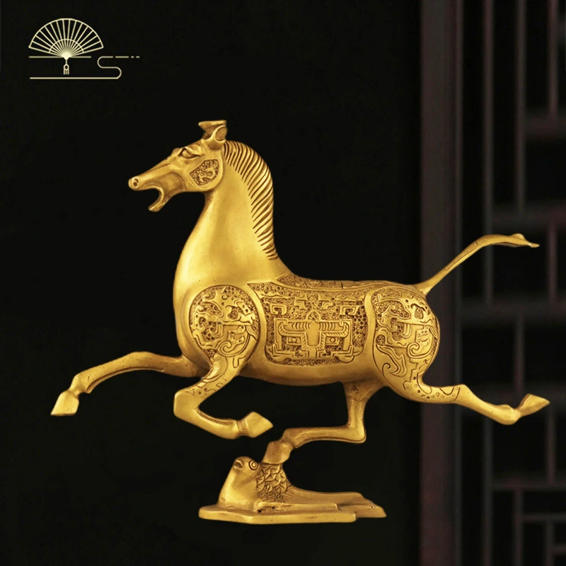 Brass Horse Entrance Decoration Zodiac Horse Copper Horse Stepping On A Flying Swallow Decorative