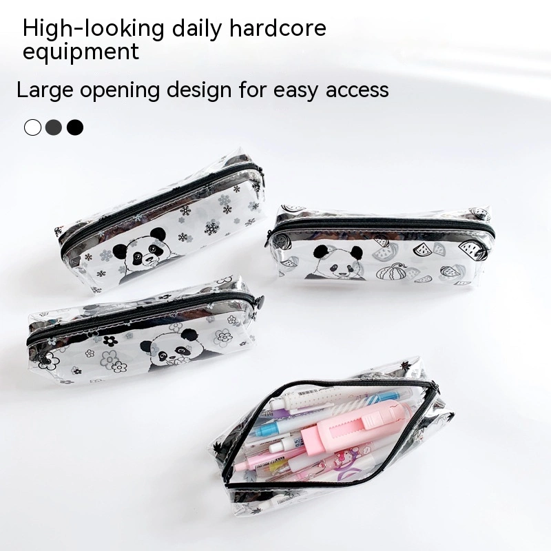 Creative PVC Cartoon Pattern Large Capacity Panda Storage Pencil Case