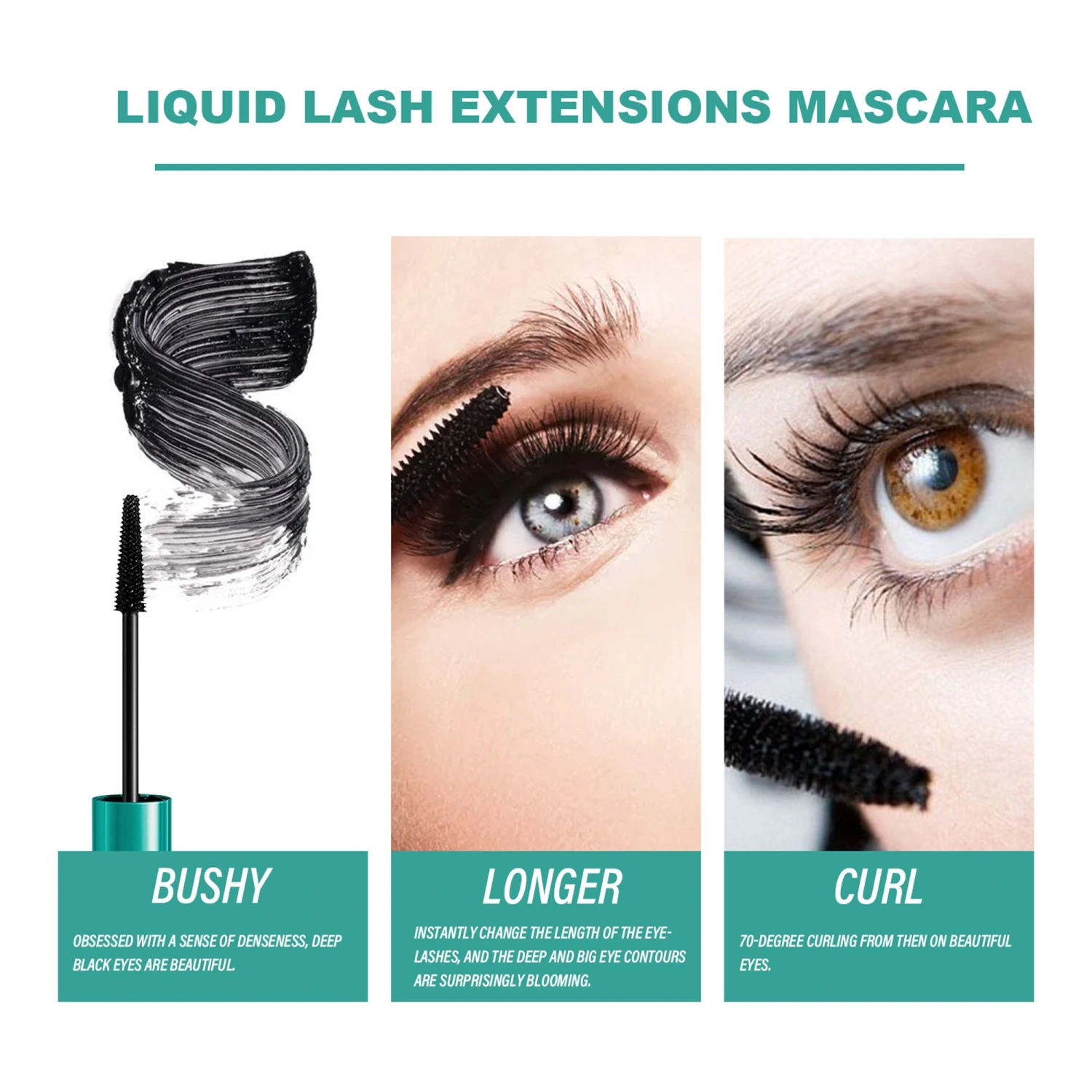 Waterproof Mascara Makeup, Volumizing, Lengthening, Defining, Curling