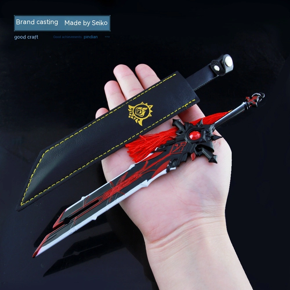 Wolf's Tombstone Alloy Weapon Model With Leather Case