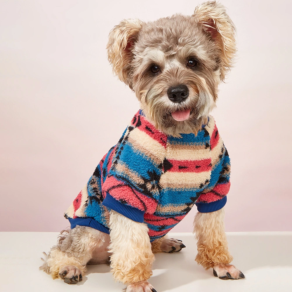 Dog Clothes Cute Stripes Fleece Sweatshirt Clothes