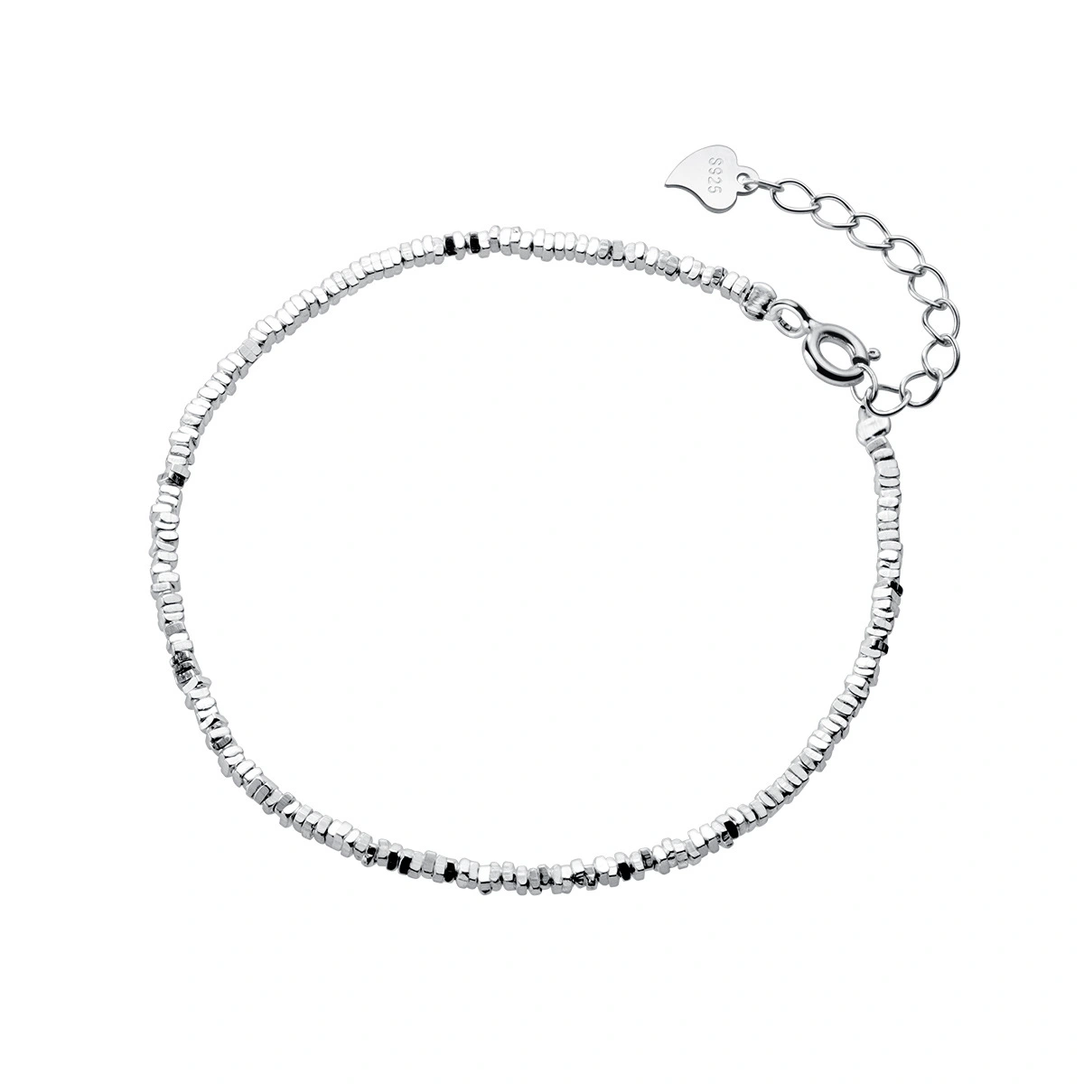 S925 Sterling Silver Irregular Small Pieces Of Silver Simple Bracelet