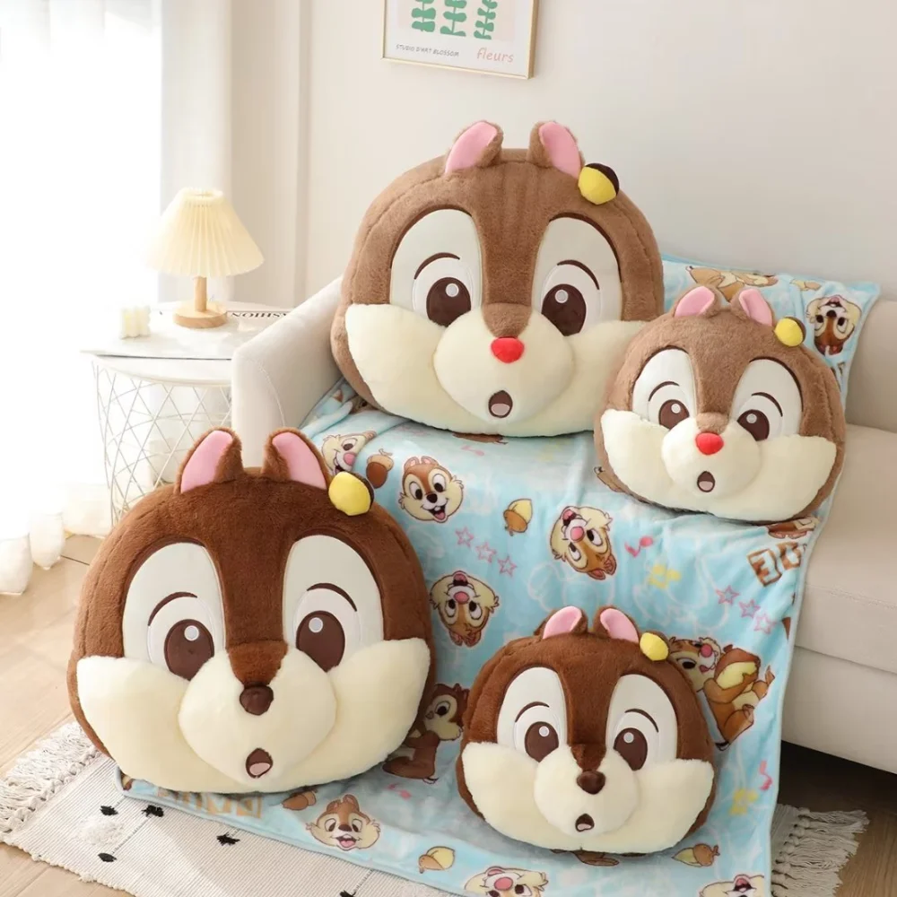 Cartoon Chipmunk Cushion Car Pillow Air Conditioning Blanket