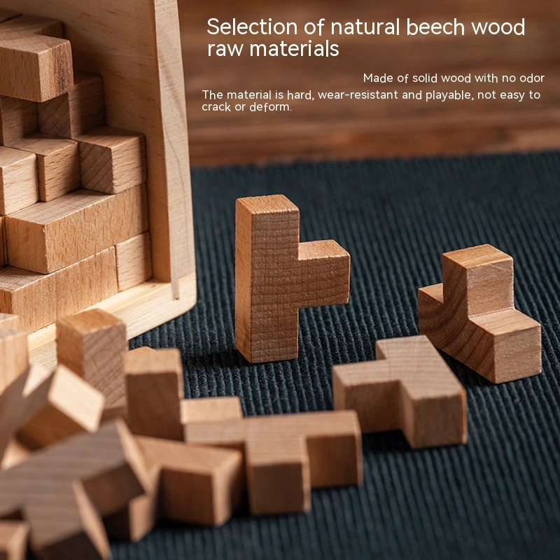 Classic Wooden Puzzle Burr Puzzle Casual Game Pressure Reduction Toy