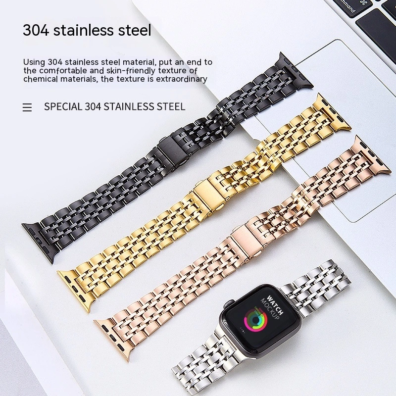 Fashion Simple Stainless Steel Leather Strap