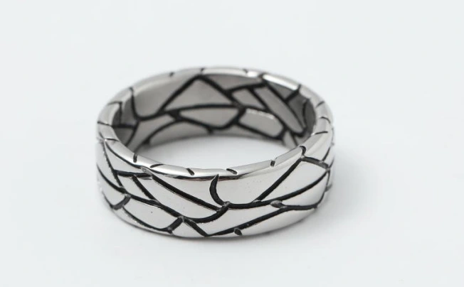 Ins Style Men's Titanium Steel Ring Rhombus Style Ring