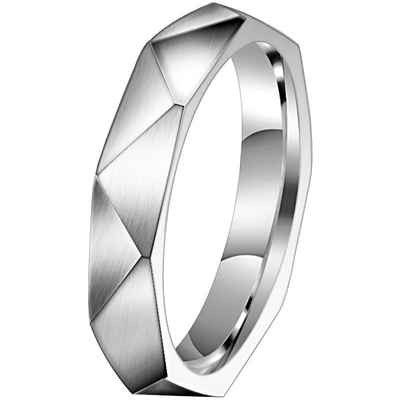 Ins Style Men's Titanium Steel Ring Rhombus Style Ring