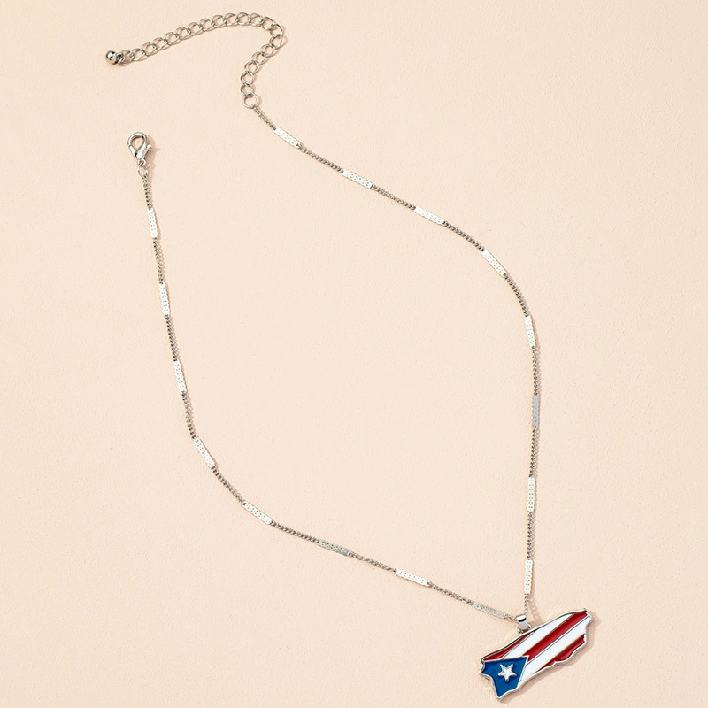 Women's Fashion Flag Pendant Necklace Clavicle Chain