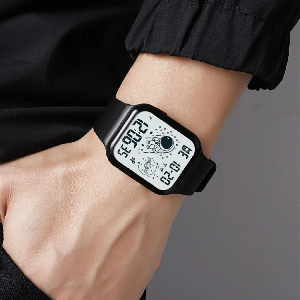 Simple Digital Student Luminous Electronic Watch Square Watch