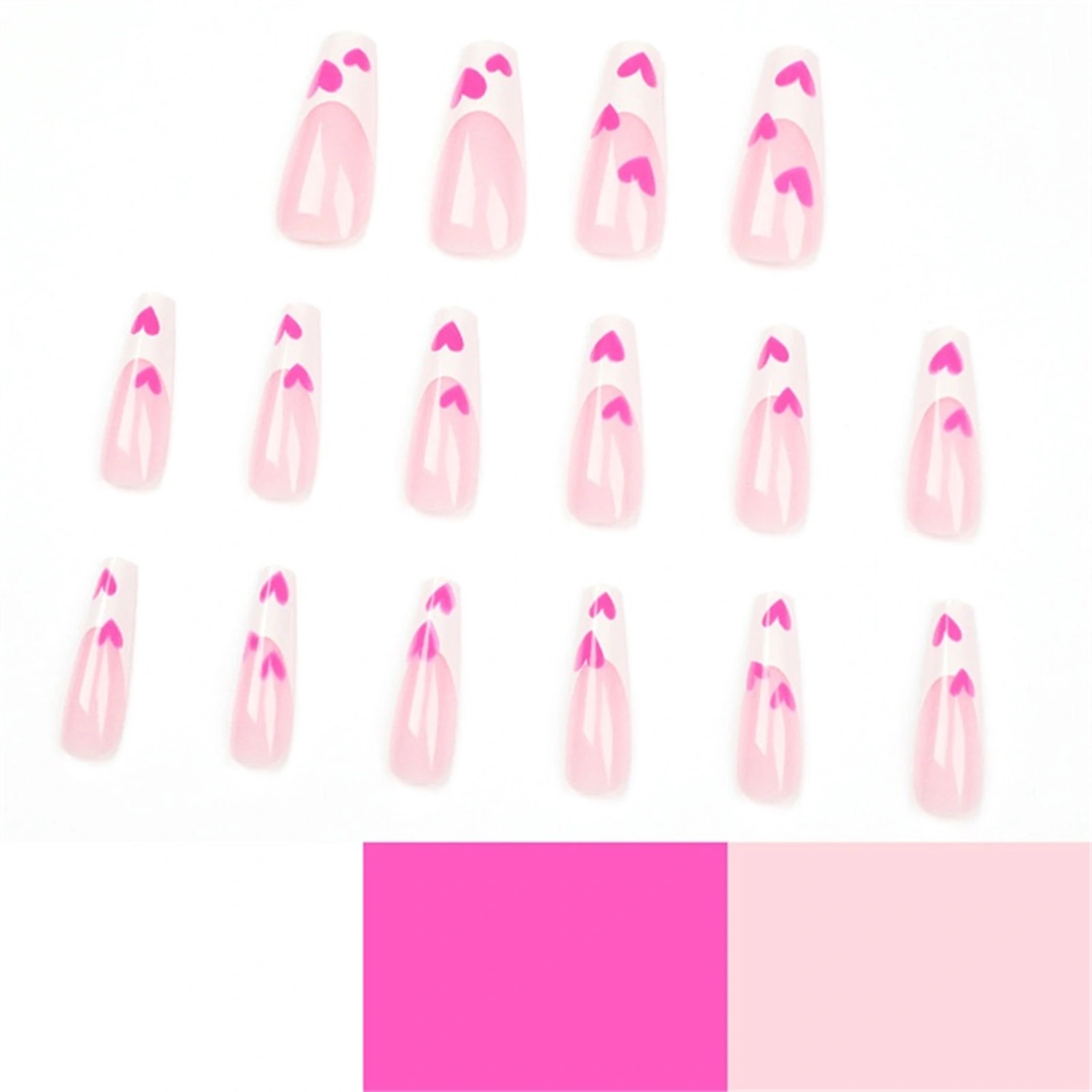 Long Pink Fake Nails Press on Nails False Nails Artificial Nails