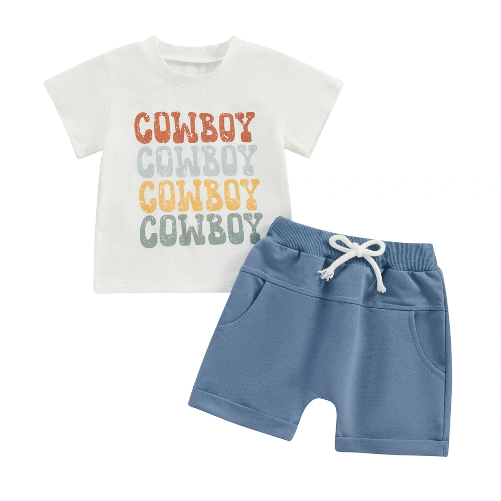 Baby Boys Summer Outfits Letter Print T-Shirts and Shorts Set