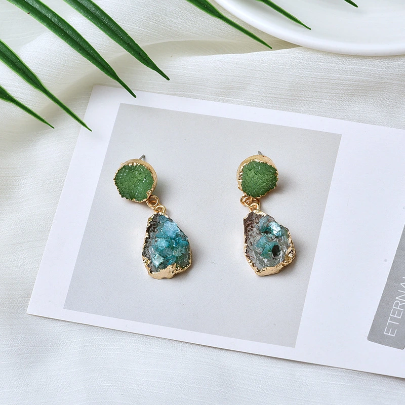 Personality Simple Natural Stone Imitated Irregular Earrings