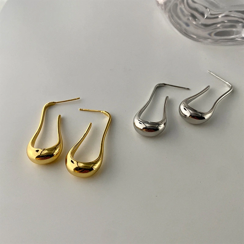 Minimalist Water Drop U-shaped Earrings Niche Design Temperament French Ear Studs Earrings