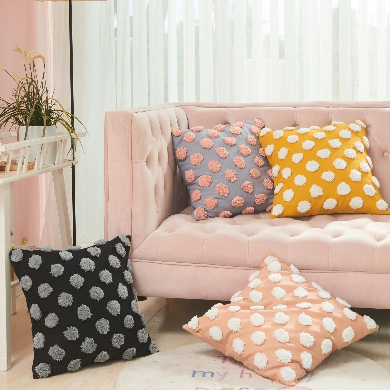 New Nordic Moroccan Tufted Dots Pillow Cover Home