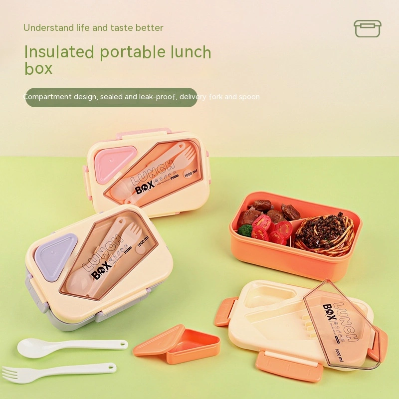 Lunch Box Simple Single-layer Outdoor Box Microwaveable With Sauce