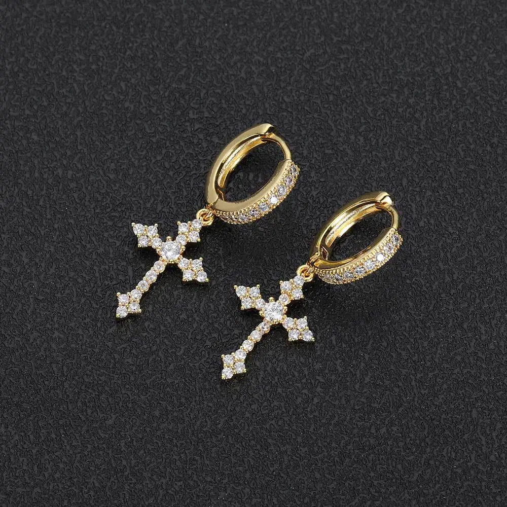 Male And Female Personality Street Trendy Hip Hop Cross Ear Clip