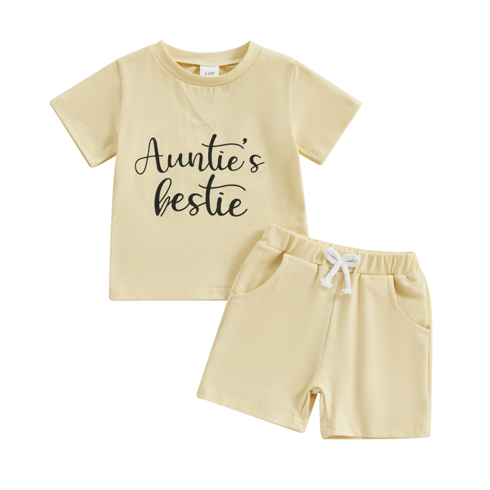 Baby 2Pcs Summer Outfits Short Sleeve Letter Print T-Shirt and Shorts