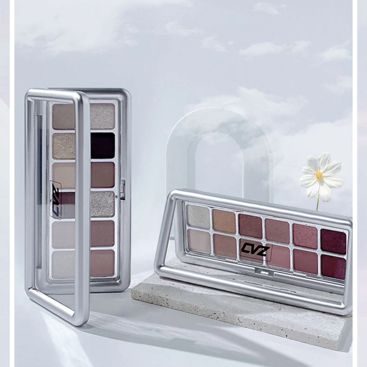 12 Colors Eyeshadow Palette, Pearl Lustre Matte Eye Makeup Cosmetics
