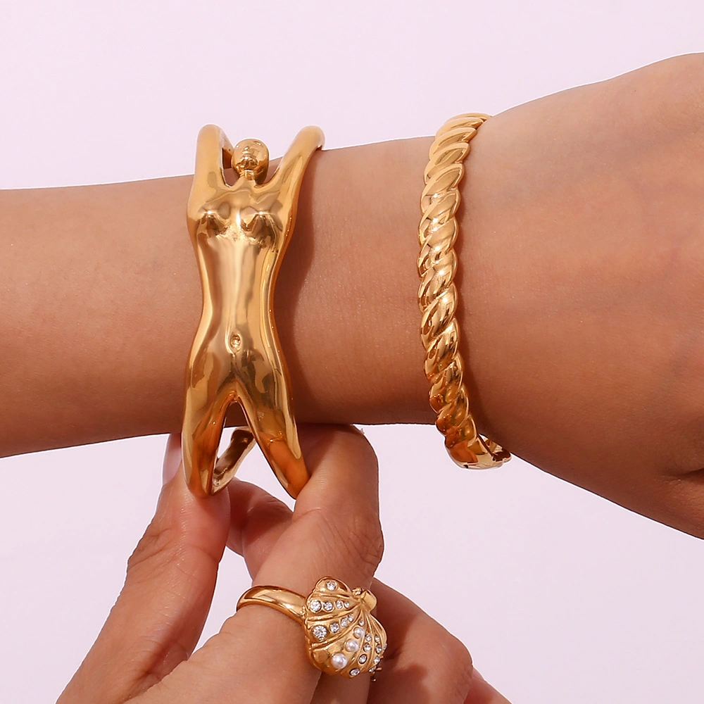 Personal Influencer Bracelet Stainless Steel Gold Plated Casting Creative Female Body