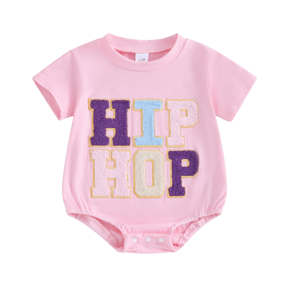 Baby Girls Sweatshirt Romper Easter Letter Embroidery Jumpsuits