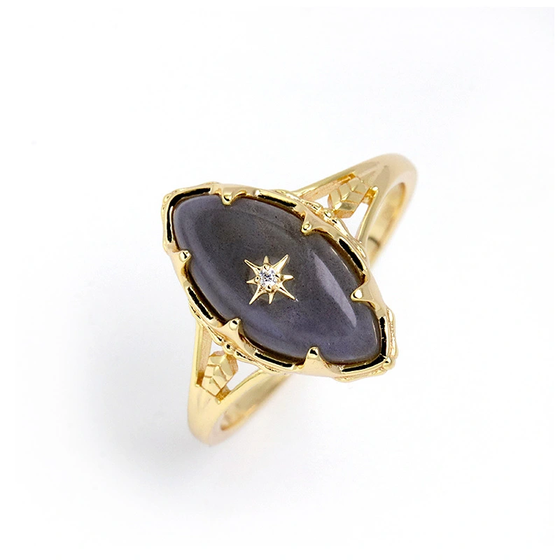 Night Sky Star Grey Pull Feldspar Retro Dream Girl Ring